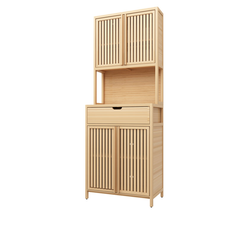 Armoire 100% naturelle pour le thé, beaucoup de rangement, style rustique, maison et salle de bain, 72,61 po Hauteur, profondeur de 27,15 po, largeur de 14,82 po, 1 à 2 tiroirs, hauteur, profondeur, largeur