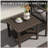 19" Square Brown Metal Outdoor Side Table, 2-Tier All-Weather Patio End Table-1132170150