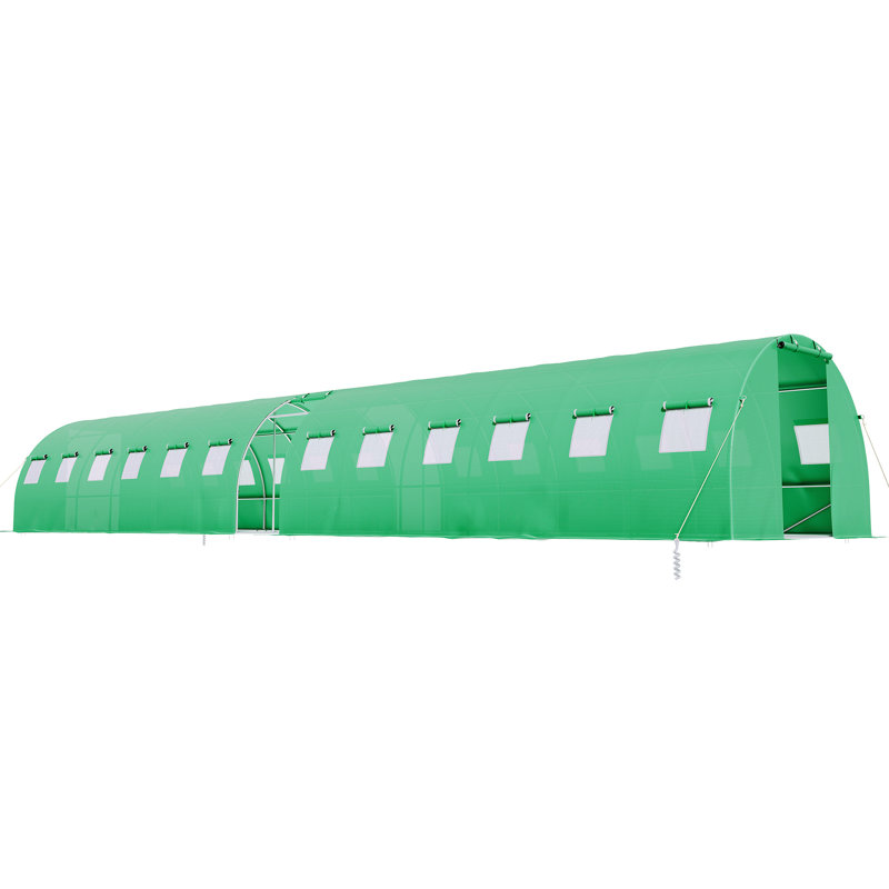 Ygh108- Tunnel Greenhouse - Jet Dome Roller Shutter Side Door Ultimate Model -10 * 44ft- Vert, Vert