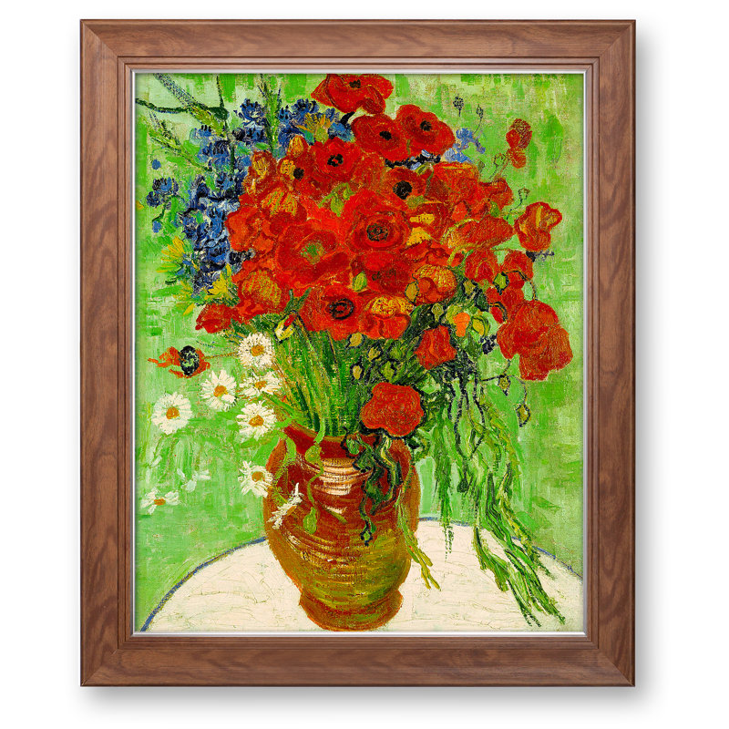 «Red Poppies And Daisies» par Vincent Van Gogh, reproduction sur toile, H 35,5 po x l 29,5 po x P 0,75 po