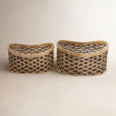 Handmade Seagrass Decorative Basket - Set of 2