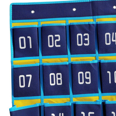 30-Pocket Numbered Classroom Pocket Chart For Cell Phones And Calculator