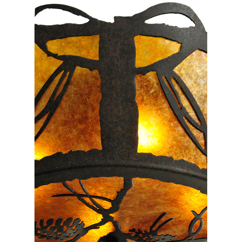 4 - Light Semi Flush Mount, Amber