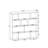 Modern White w/ Anthracite Bookshelf, 57.1 x 9.8 x 57.1 inches | 100% Melamine Coated Particle Board, Thickness: 0.7 inches | Numerous Shelves, Wall-Mountable Design | Stylish Scandinavian Furniture for Home w/ Office-739867608