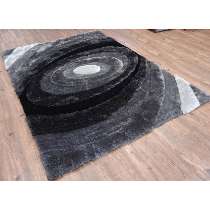 Tapis noir/gris Kriemann, Rectangle 7 pi 6 po x 10 pi 2 po