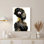 Femme africaine avec bijoux en or et motifs tribaux, reproduction d'art sur toile tendue sur toile, ensemble de 1