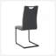 Chaise de salle à manger moderne en polyuréthane gris anthracite, chaise rembourrée, pieds en métal noir, cuisine, salon, chambre à coucher, chaise d'appoint (ensemble de 4)-1226588221-1226588216