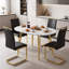 Ensemble de salle à manger moderne extensible 3 pièces en bois, de forme ronde à ovale, avec chaises en similicuir-133948426
