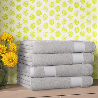 Wayfair Basics 100% Cotton Midweight 4 Pack Bath Towel Set