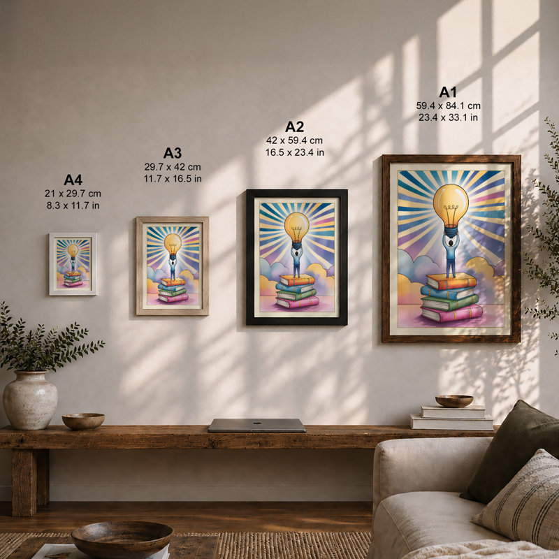 Reaching For Ideas Modern - Print, Unframed, A4 - 29.7 x 21.0 cm