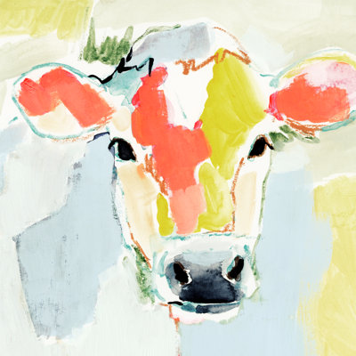 Pastel Cow I by Victoria Barnes - Wrapped Canvas Painting