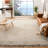 Bowen Hand Woven Leather Cotton/Jute Striped Rug in Beige-970604191