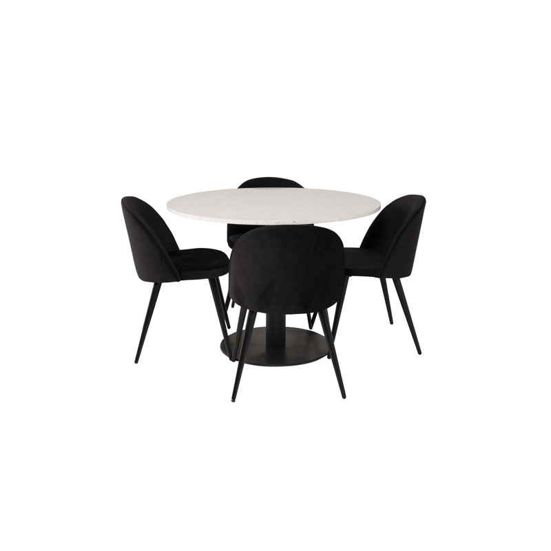 Withernsea 4 - Person Dining Set, Black