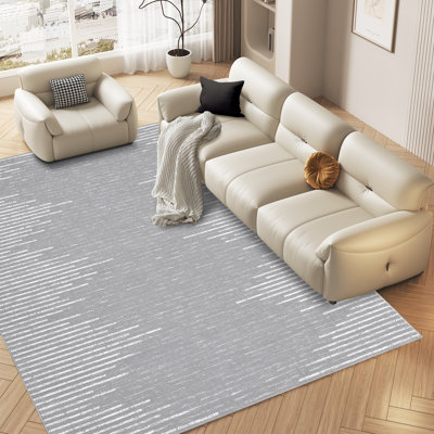 Tapis moderne lavable à la machine avec envers en caoutchouc pour le salon Tapis antidérapant pour la salle à manger