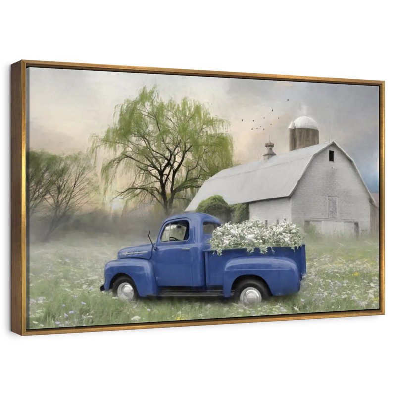 Printemps à l'ancienne, Cadre flottant doré, 31 po x 21 po