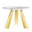 Table en pierre frittée avec pieds en acier