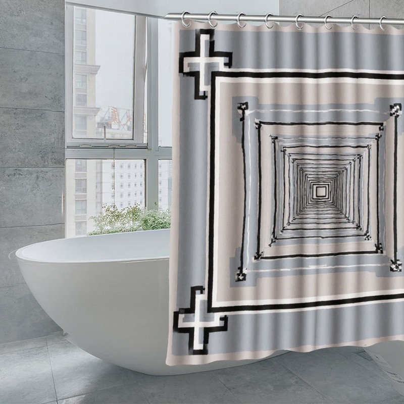 Rideaux de douche Modern Modern, Formes géométriques grises