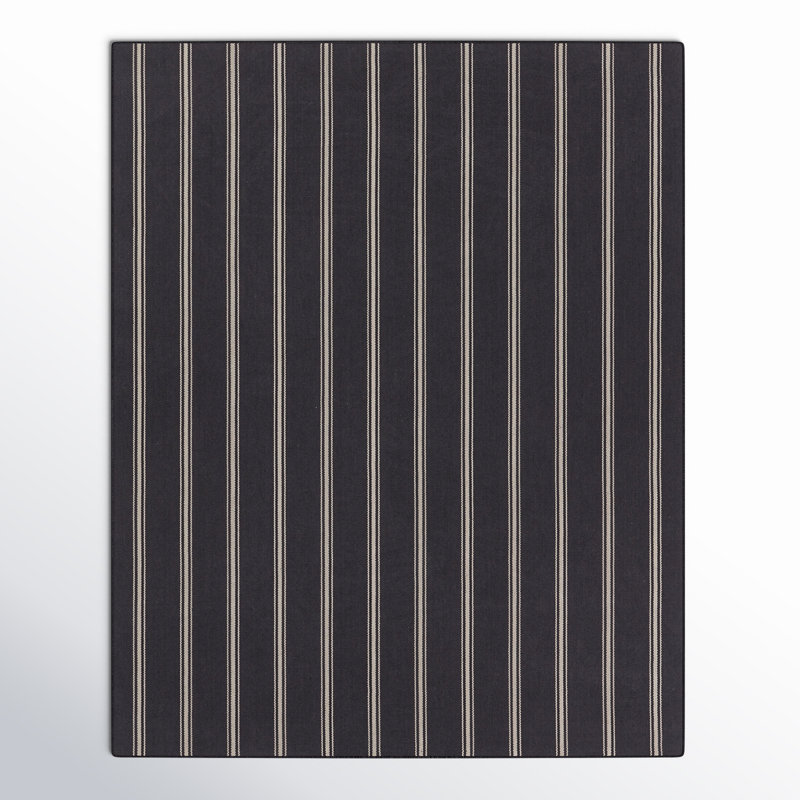 Striped Area Rug in Navy/Ivory, Rectangle 8' x 10'