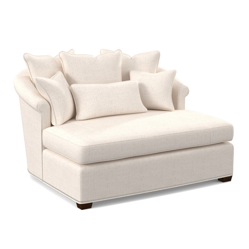 Méridienne Josephine, Noyer américain, 100% polyester ivoire Venise