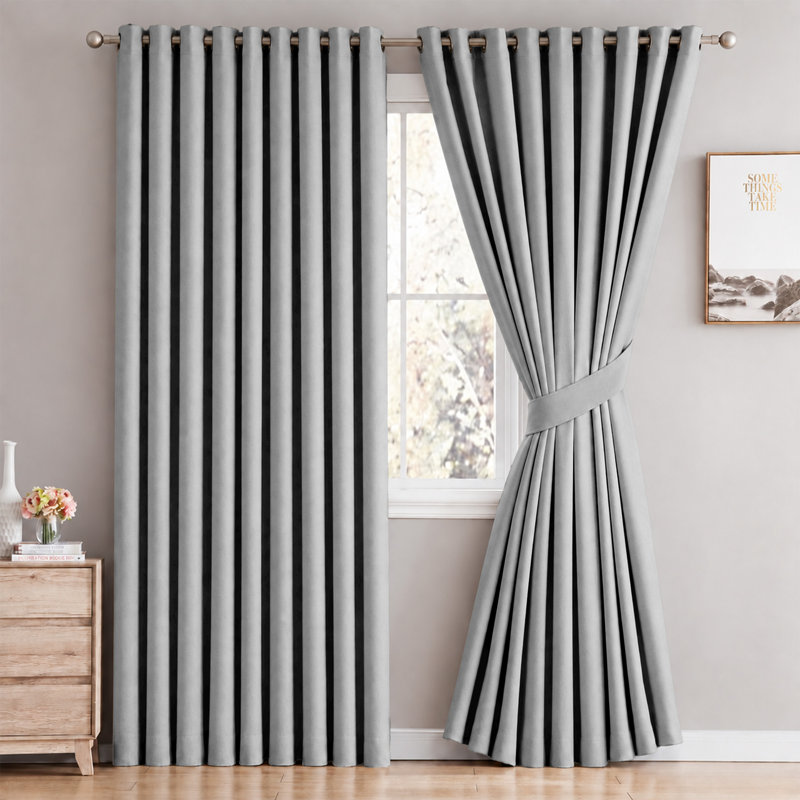 Cariya Small Window Eyelet Blackout Thermal Curtains  – Light Blocking & Energy Efficient, 228cm Width x 228cm Drop