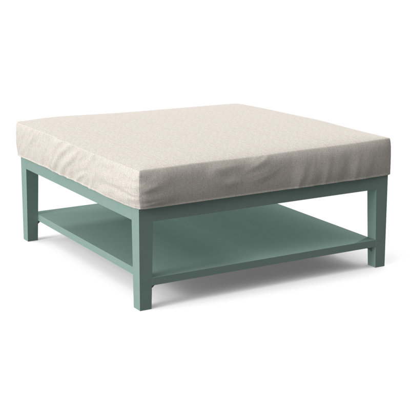 Hammond Square Ottoman, Snow Crypton Performance; 0884-91, Frost White Finish