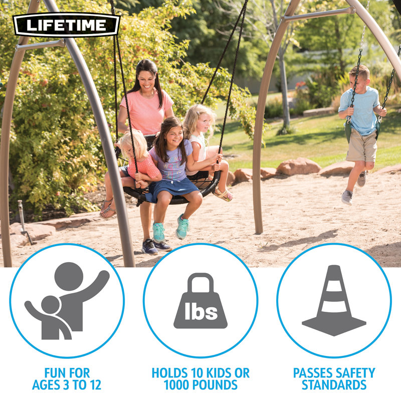 Adventure Lifetime Swing Set with 3 Swing(s) , 1 Slide(s)