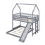 House Bunk Bed With Slide, Wood Twin Over Full L-Shape-958026095