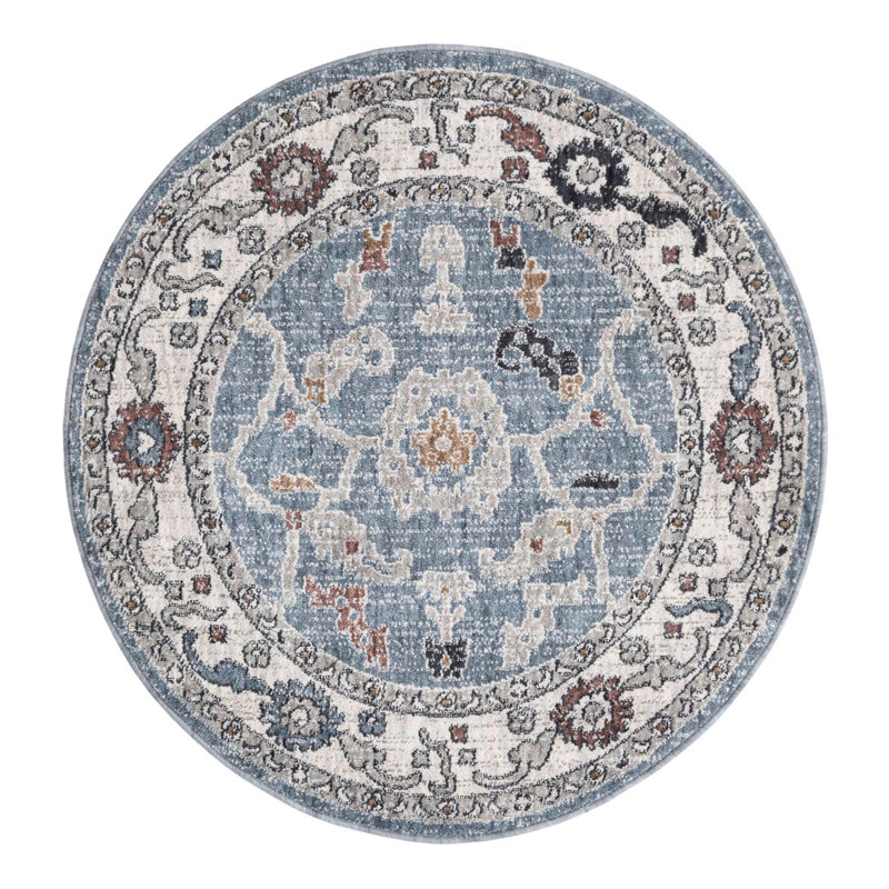 Erica Floral Indoor Rug, Round 3'3"