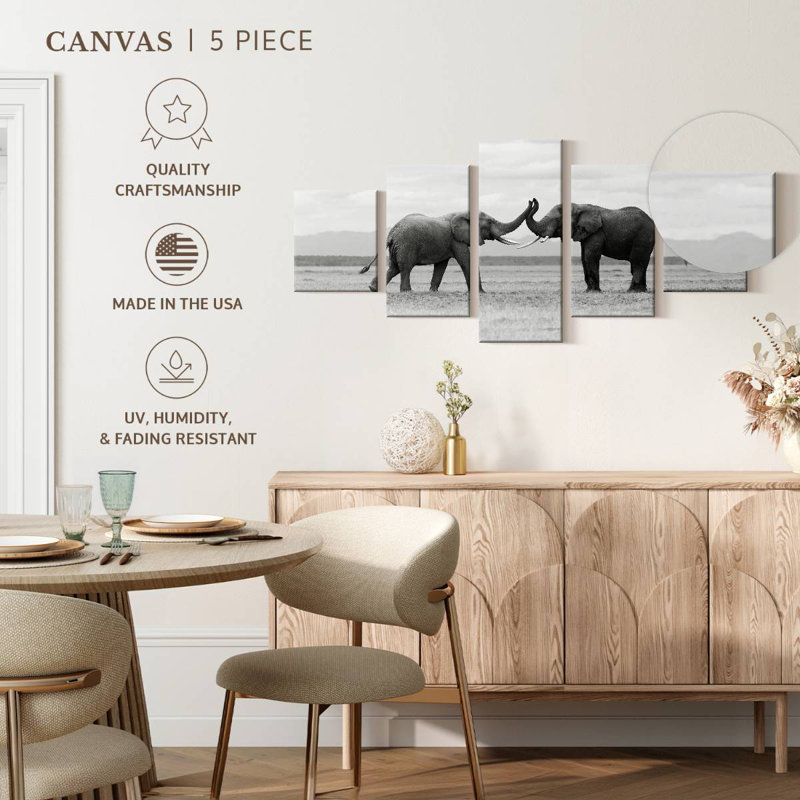 Fighting Elephants, 42" H x 92" W