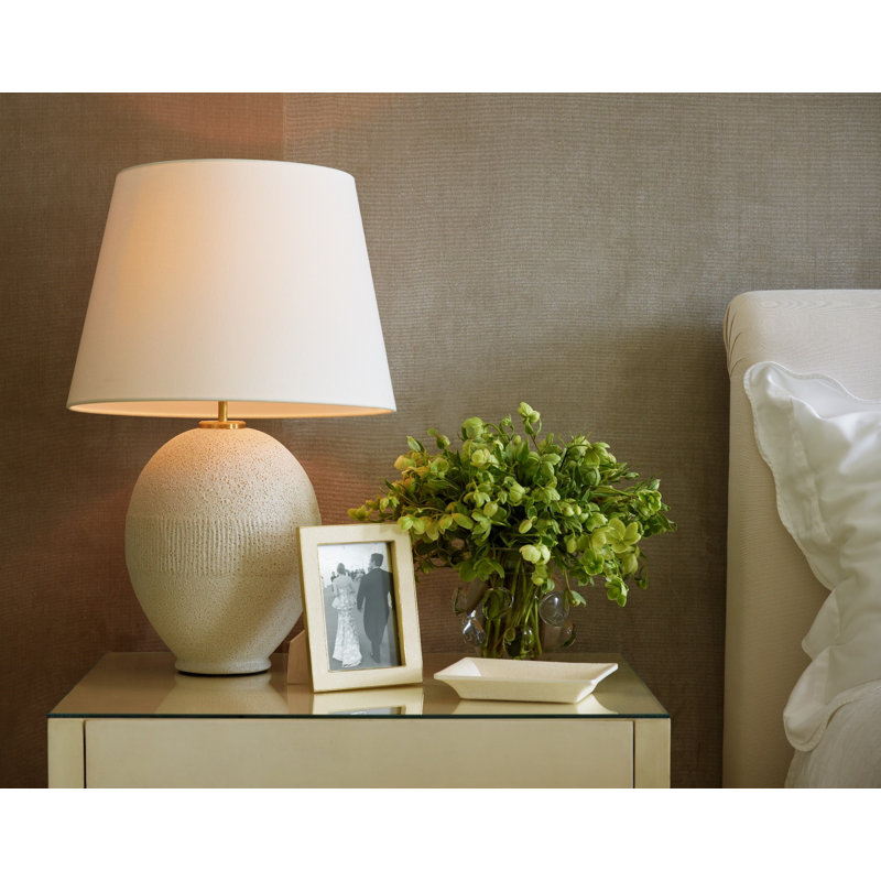 Classic Cream Shagreen 5x7 Picture Frame with Brass Trim