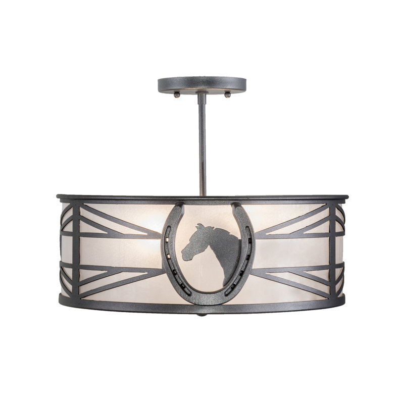 Plafonnier semi-encastré 2 lumières 16,5 po unique