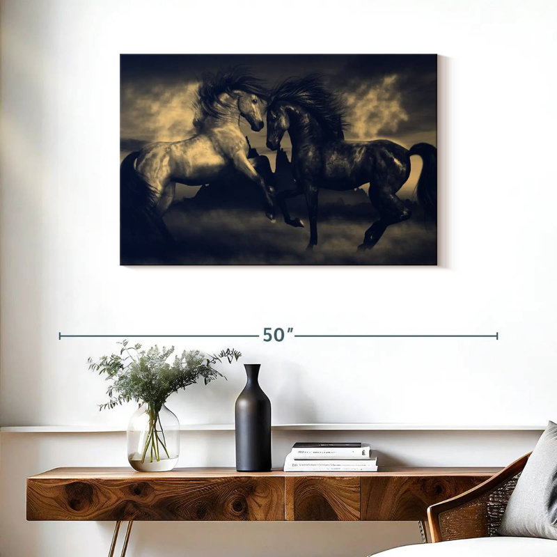 Crowle Two Epic Horses, 24" H x 36" W