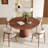 Amberly 5/7 Pieces Mid-Century Round Solid Wood Dining Table Chairs Set-693333202-682626308-677639989