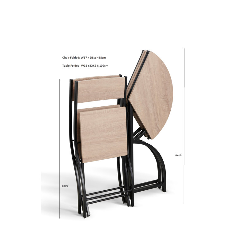 Pursell 2-Person Folding Bistro Set