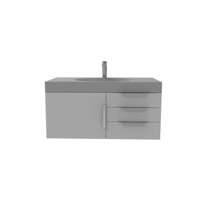 Genieva 36'' Single Bathroom Vanity with Solid Surface Top