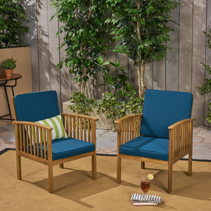 Casa Acacia Club Chair Mp2(Set Of 2), Brown, Dark Teal