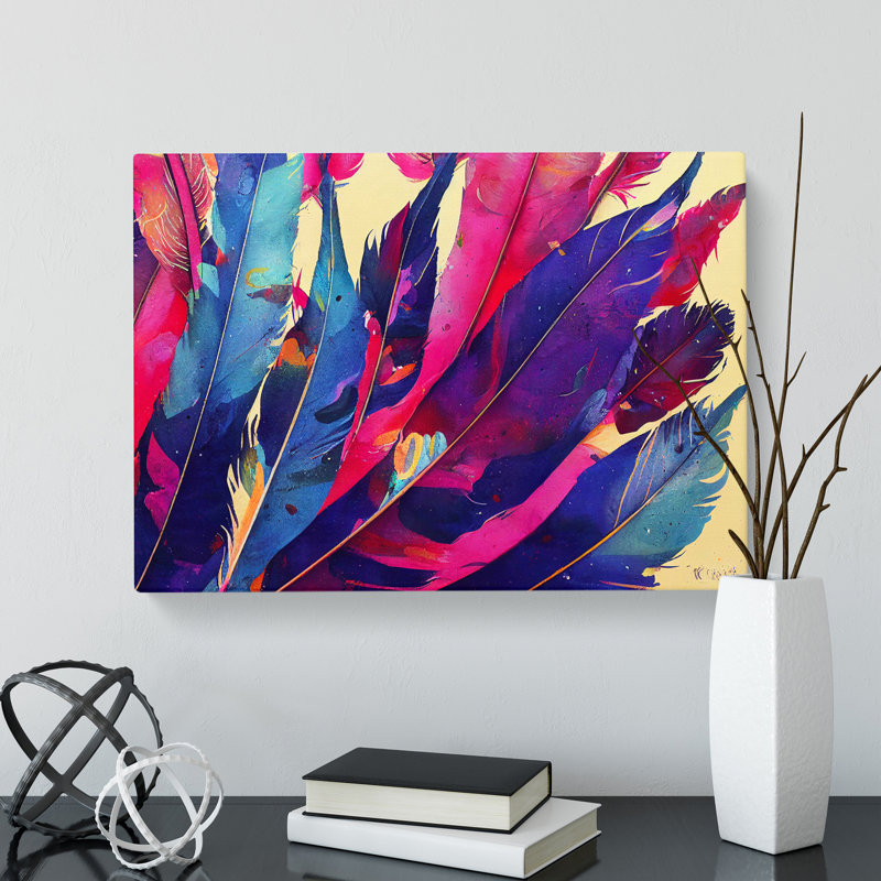 Bird Feather Splash Vol.4 - Wrapped Canvas Print, 35cm H x 50cm W x 3cm D