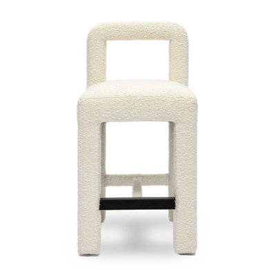 Cream Boucle Counter Stool