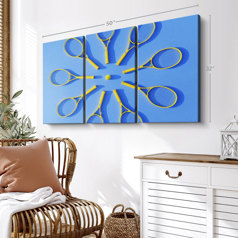 «Tennis Racket Circle» sur toile, H 32 po x l 50 po x P 1,25 po