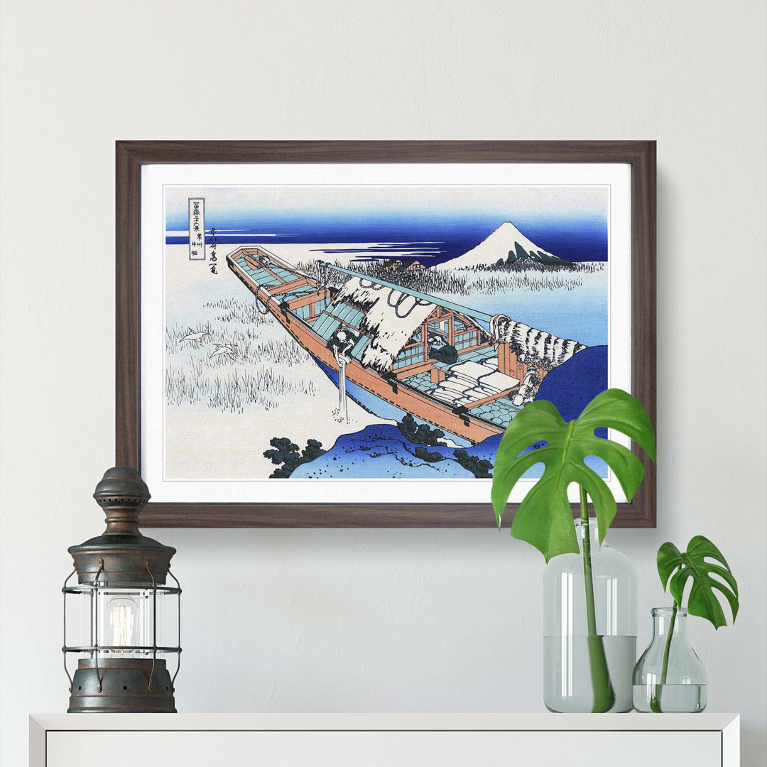 Ushibori in the Hitachi Province by Katsushika Hokusai - Picture Frame Painting Print