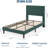 Twin Upholstered Platform Bed Frame, Fabric Headboard, Metal Frame with Wooden Slats, Twin Size, Modern Bedroom Use ,Dark Green-1650802878-1650802872