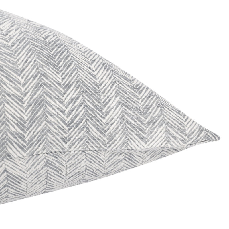 Lana 100% Cotton Embroidered Natural King Sham By Classic Home, Queen, Gray