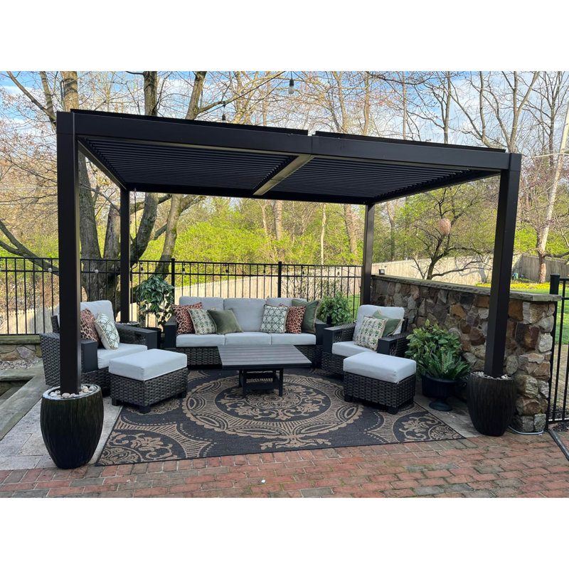Pergola mauve d'extérieur à abat-jour ajustable 10 po x 12 po avec toit rétractable pour terrasse
