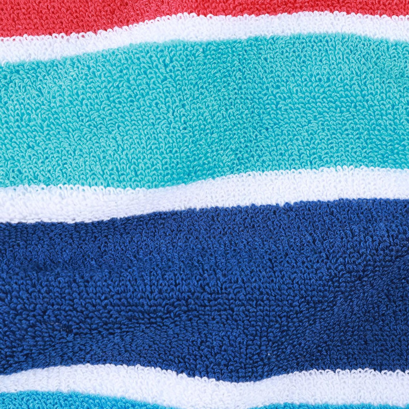 Serviette de plage surdimensionnée 100% coton Makenna, Bleu / rouge