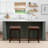 Bartonville Counter & Bar Solid Wood Backless Stool with Upholstered Seat-97594636-14840104