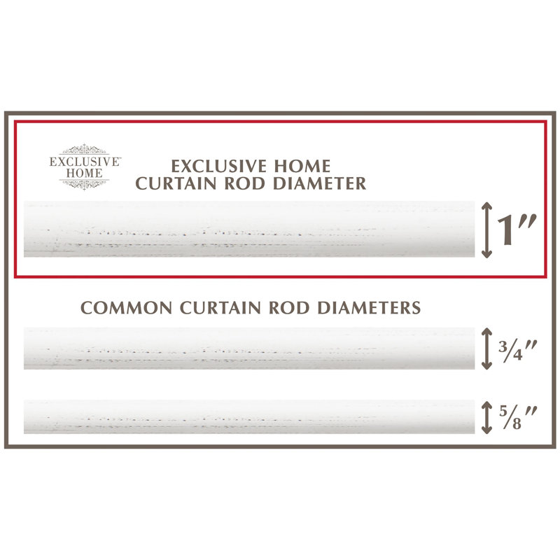 Distressed White Adjustable Curtain Rod with Floral Finials