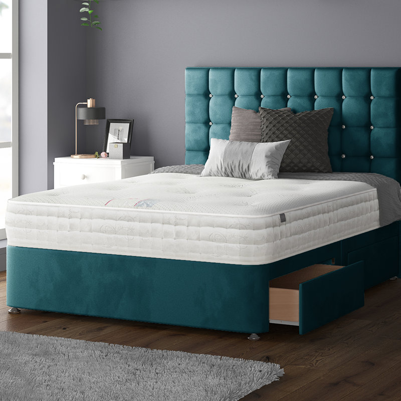 Rochester Upholstered Headboard, Mallard Green, Double (4'6)