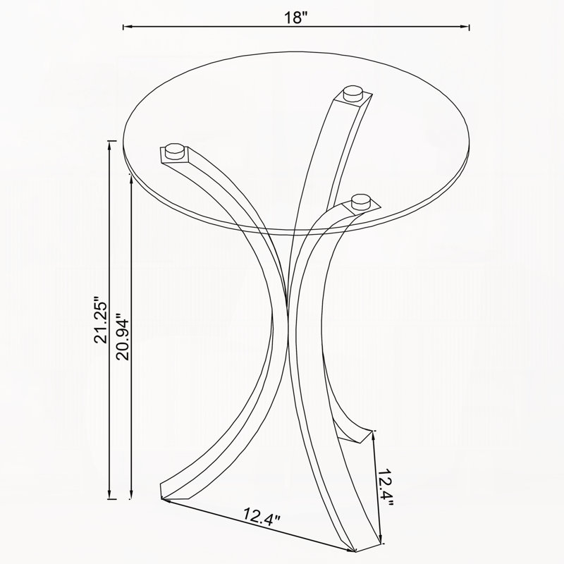 Table d'appoint en acrylique transparent