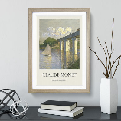 Railroad Bridge, Argenteuil by Claude Monet - Picture Frame Graphic Art