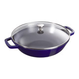 Staub Cast Iron Perfect Pan with Glass Lid, Wok, Dutch Oven, 4.5-Quart, Serves 4-5